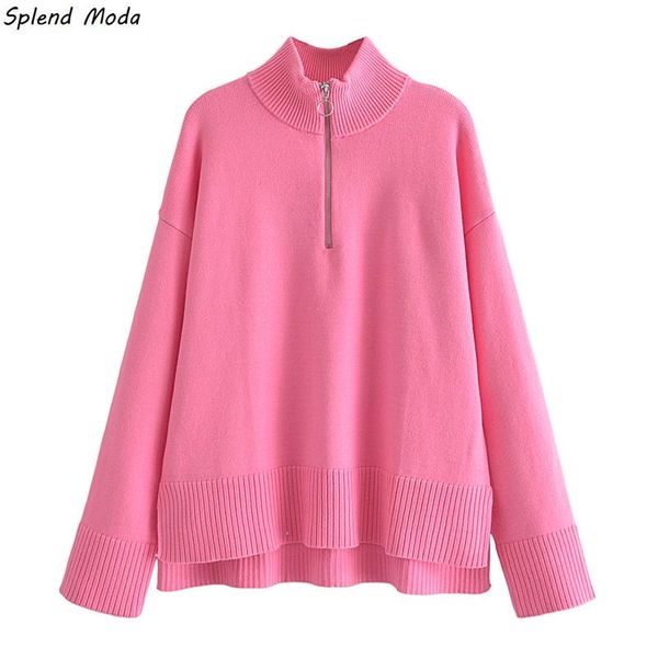 women's sweaters splend moda pullover autumn 2021 fashion sweet stand collar short sweater women korean jacket pink zipper loose, White;black
women's sweaters splend moda pullover autumn 2021 fashion sweet stand collar short sweater women korean jacket pink zipper loose, White;black