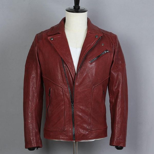 men's leather & faux slim mens fashion fit lapel zippered genuine men sheepskin jacket short motorcycle biker coat, Black
men's leather & faux slim mens fashion fit lapel zippered genuine men sheepskin jacket short motorcycle biker coat, Black