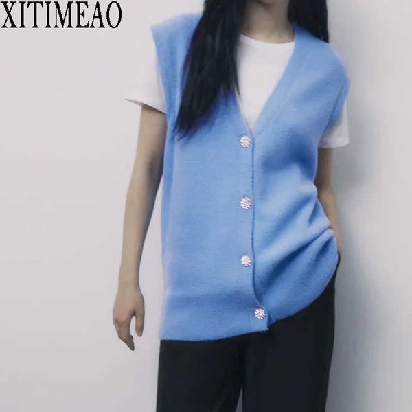 za women fashion knitted cardigan vest sweater v-neck sleeveless solid color loose female waistcoat chic xitimeao 210602, White
za women fashion knitted cardigan vest sweater v-neck sleeveless solid color loose female waistcoat chic xitimeao 210602, White