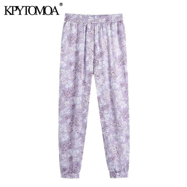 women chic fashion side pockets floral print pants vintage high waist elastic hem female ankle trousers mujer 210416, Black;white
women chic fashion side pockets floral print pants vintage high waist elastic hem female ankle trousers mujer 210416, Black;white