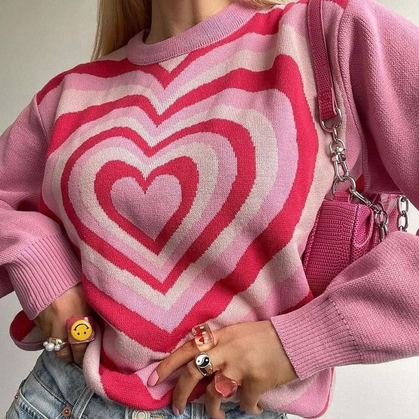 women's sweaters autumn casual y2k o-neck knitted female ladies sweet heart print long sleeve loose knitwear pullover crop, White;black
women's sweaters autumn casual y2k o-neck knitted female ladies sweet heart print long sleeve loose knitwear pullover crop, White;black