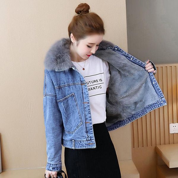 winter women denim jacket faux fur collar big pocket plus velvet jeans warm female locomotive thick short coat l867 women's jackets, Black;brown
winter women denim jacket faux fur collar big pocket plus velvet jeans warm female locomotive thick short coat l867 women's jackets, Black;brown