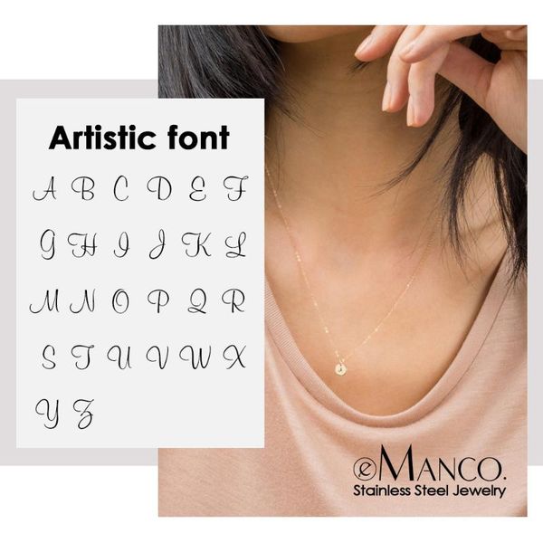 pendant necklaces trendy artistic font alphabet necklace women minimalist choker female 316l stainless steel, Silver
pendant necklaces trendy artistic font alphabet necklace women minimalist choker female 316l stainless steel, Silver