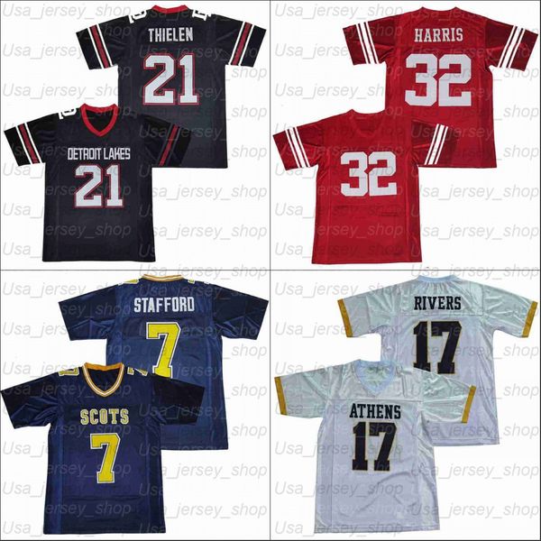 football jerseys size s-xxxl 17 rivers 32 harris 7 srafford 21 thielen white black red