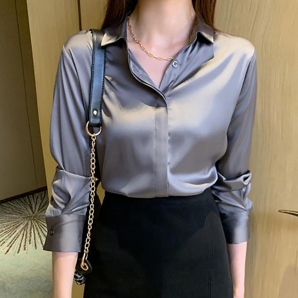 women's blouses & shirts silk women long sleeve satin clothing shirt office lady spring autumn solid blouse, White
women's blouses & shirts silk women long sleeve satin clothing shirt office lady spring autumn solid blouse, White