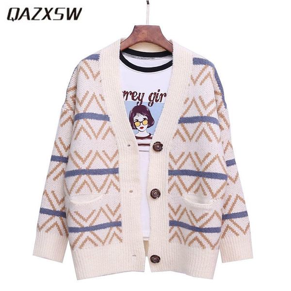 women's sweaters 2021 autumn striped sweater winter ladies loose casual knit cardigan v-neck long sleeve knitted jacket lp029, White;black
women's sweaters 2021 autumn striped sweater winter ladies loose casual knit cardigan v-neck long sleeve knitted jacket lp029, White;black