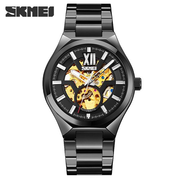 time beauty fashion men's automatic movement hollow out male student waterproof steel belt mechanical watch, Slivery;brown
time beauty fashion men's automatic movement hollow out male student waterproof steel belt mechanical watch, Slivery;brown
