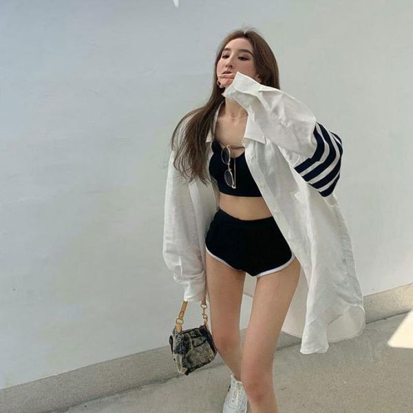 women's polos loose oversize long-sleeved white shirt summer mid-length sunscreen female design sense
women's polos loose oversize long-sleeved white shirt summer mid-length sunscreen female design sense