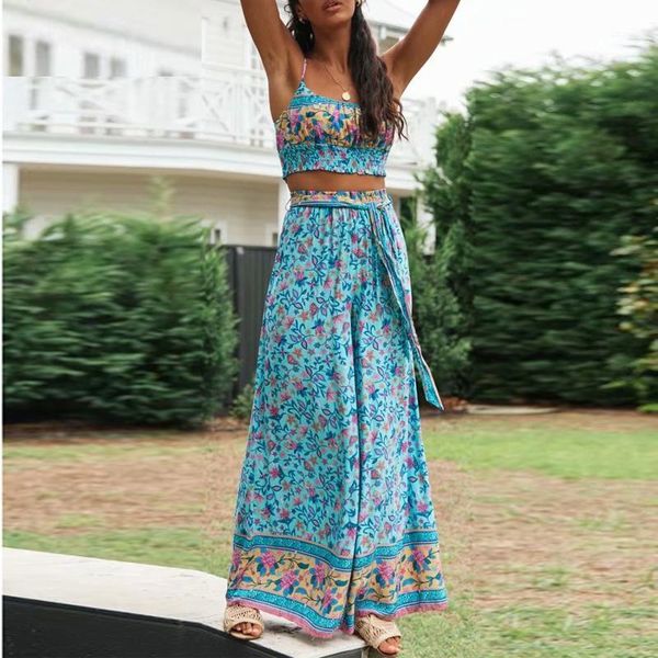 two piece dress eayucu 2021 summer women set boho style floral crop +high waist wide leg pants loose cotton sets j057, White
two piece dress eayucu 2021 summer women set boho style floral crop +high waist wide leg pants loose cotton sets j057, White