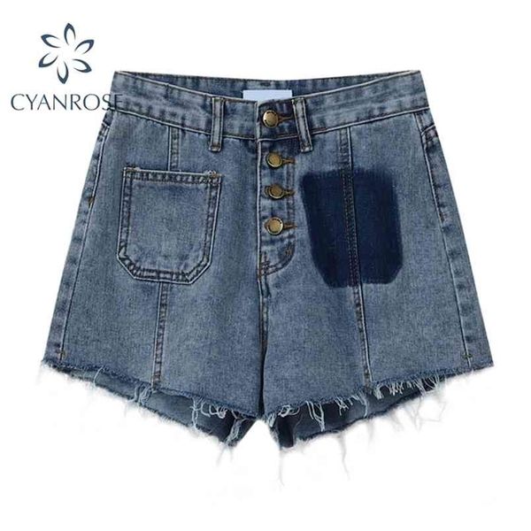single breasted buttons shorts denim pants or jeans buttoms tie dye tassel retro y2k spliced blue egirl trendy clothes 210515, White;black
single breasted buttons shorts denim pants or jeans buttoms tie dye tassel retro y2k spliced blue egirl trendy clothes 210515, White;black