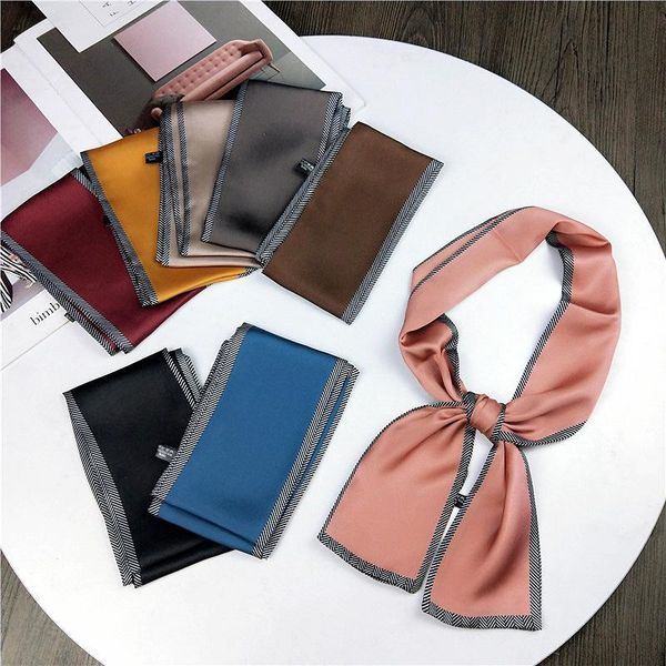 scarves women's luxury skinny neck tie scarf silk hair hand bag handle handbag solid wrist strap ribbon band, Blue;gray
scarves women's luxury skinny neck tie scarf silk hair hand bag handle handbag solid wrist strap ribbon band, Blue;gray