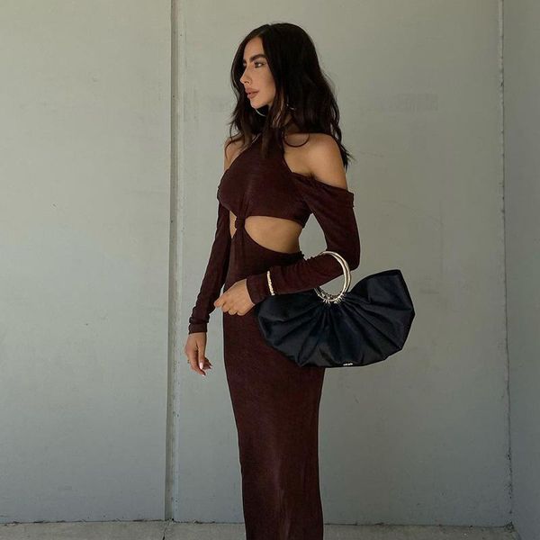 casual dresses women dress soild party maxi elegant hollow out halterneck long sleeve clubwear female clothing autumn, Black;gray
casual dresses women dress soild party maxi elegant hollow out halterneck long sleeve clubwear female clothing autumn, Black;gray