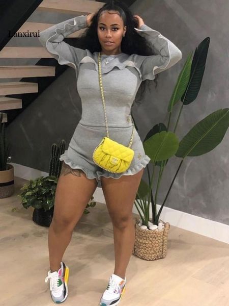 women's tracksuits casual two piece set women full sleeve short outfits fashion ruched patchwork solid street style lounge 2 suit, Gray
women's tracksuits casual two piece set women full sleeve short outfits fashion ruched patchwork solid street style lounge 2 suit, Gray