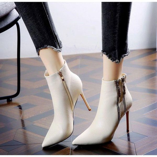 boots british style double zipper short pointed toe stiletto fashion women's winter temperament high heel, Black
boots british style double zipper short pointed toe stiletto fashion women's winter temperament high heel, Black