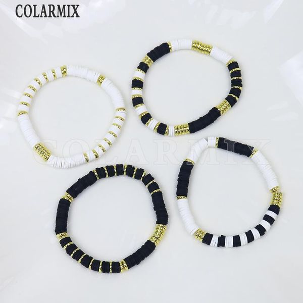 beaded, strands 6 pieces handmade white black polymer clay gold bead bracelet jewelry chain women 90004
beaded, strands 6 pieces handmade white black polymer clay gold bead bracelet jewelry chain women 90004