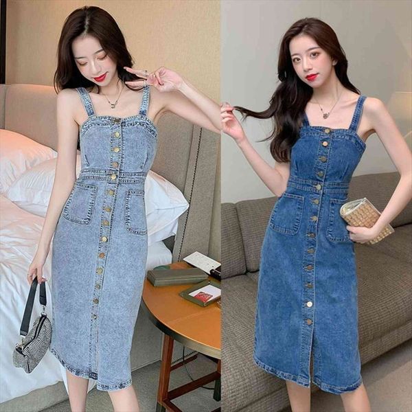 summer sling denim vintage women dress slim sleeveless suspender single breasted sundress, Black;gray
summer sling denim vintage women dress slim sleeveless suspender single breasted sundress, Black;gray