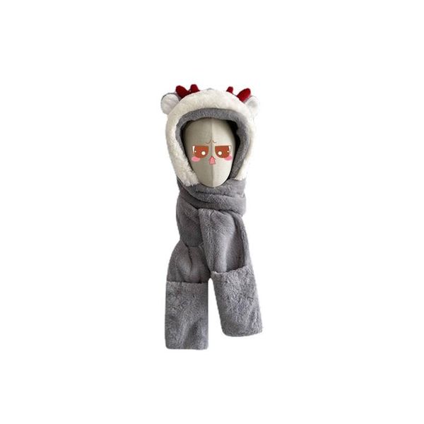 wide brim hats christmas gift cute antlers plush hat scarf gloves one autumn winter female warm ear soft touch protection, Blue;gray
wide brim hats christmas gift cute antlers plush hat scarf gloves one autumn winter female warm ear soft touch protection, Blue;gray
