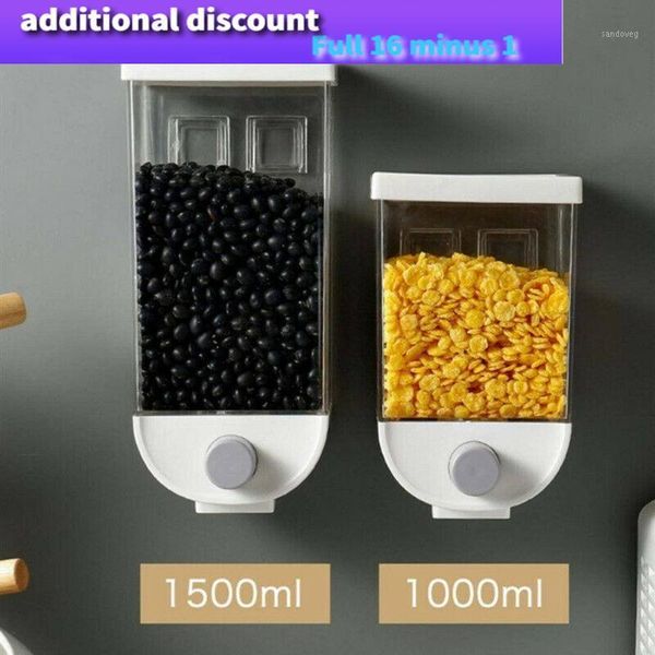 storage bottles & jars kitchen dry box wall mounted cereal dispenser easy press container plastic grain organizer canister
storage bottles & jars kitchen dry box wall mounted cereal dispenser easy press container plastic grain organizer canister