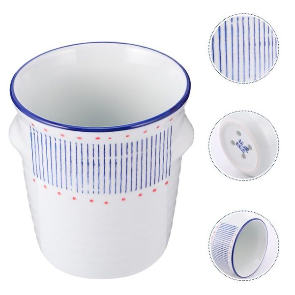 chopsticks 1pc ceramic chopstick holder kitchen drain storage container spoon fork organizer (white and blue)
chopsticks 1pc ceramic chopstick holder kitchen drain storage container spoon fork organizer (white and blue)