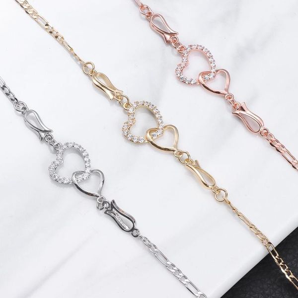 link, chain women adjustable mens crystal bangle love heart zircon bracelet, Black
link, chain women adjustable mens crystal bangle love heart zircon bracelet, Black