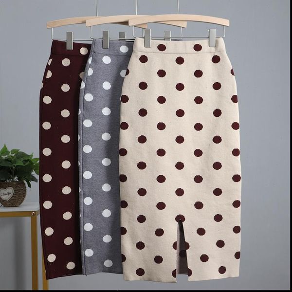 women skirts knit polk dot pencil skirt female autumn winter high waist bodycon vintage split thick stretchy sweater, Black
women skirts knit polk dot pencil skirt female autumn winter high waist bodycon vintage split thick stretchy sweater, Black