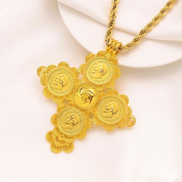 charms bangrui exaggerate ethiopian gold color coin cross pendant necklaces for women classic elegant arab africa wedding party gifts, Bronze;silver
charms bangrui exaggerate ethiopian gold color coin cross pendant necklaces for women classic elegant arab africa wedding party gifts, Bronze;silver