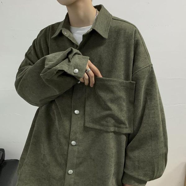 men's casual shirts green gray black corduroy shirt men's fashion retro pocket tooling men korean loose long-sleeved mens -3xl, White;black
men's casual shirts green gray black corduroy shirt men's fashion retro pocket tooling men korean loose long-sleeved mens -3xl, White;black