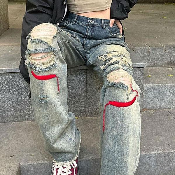 women's jeans hole girl hip hop high street straight pants women baggy wide leg teenager casual autumn ripped loose, Blue
women's jeans hole girl hip hop high street straight pants women baggy wide leg teenager casual autumn ripped loose, Blue