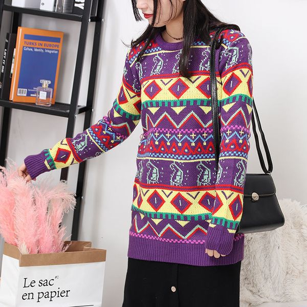 winter women pattern purple o-neck long sleeves fashion knitted pullover loose sweater casual, White;black
winter women pattern purple o-neck long sleeves fashion knitted pullover loose sweater casual, White;black