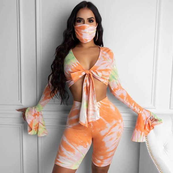 women's t-shirt t shirt tie-dye women two-piece set deep v-neck bow flare long sleeve elastic waist shorts suit high street nightclub c, White
women's t-shirt t shirt tie-dye women two-piece set deep v-neck bow flare long sleeve elastic waist shorts suit high street nightclub c, White