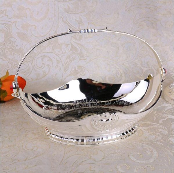 multifunction metal sliver handle towel basket fruit/candy bowl serving storage trays for wedding decorative dishessg025 kitchen & organizat
multifunction metal sliver handle towel basket fruit/candy bowl serving storage trays for wedding decorative dishessg025 kitchen & organizat