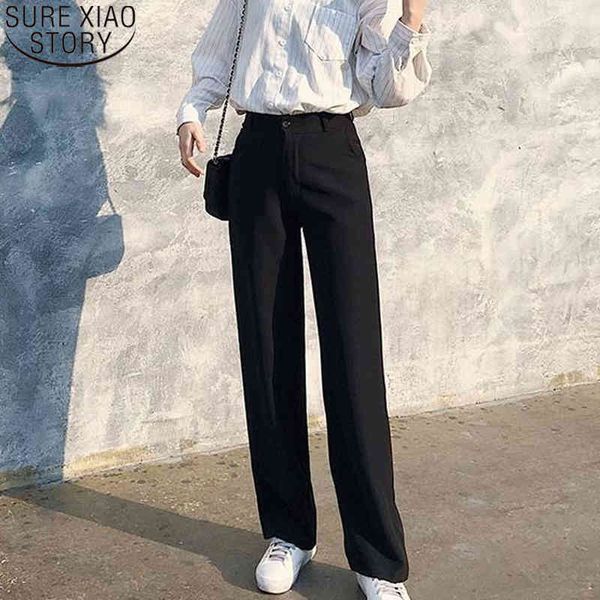 fashion solid black high waist wide leg spring autumn women pants plus size loose elegant casual female pantalon 9755 210417, Black;white
fashion solid black high waist wide leg spring autumn women pants plus size loose elegant casual female pantalon 9755 210417, Black;white