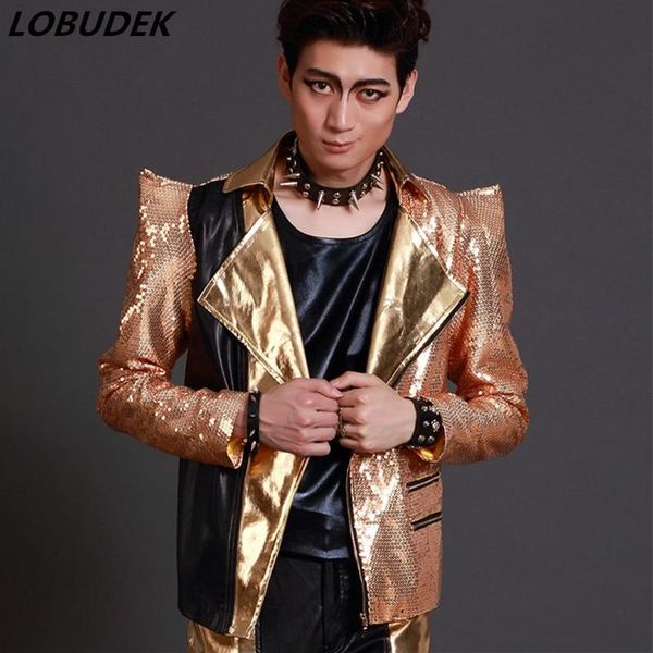 men's jackets tide male fashion jacket gold sequins coat punk style men singer rock hip-hop jazz stage outfit concert dj star costume, Black;brown
men's jackets tide male fashion jacket gold sequins coat punk style men singer rock hip-hop jazz stage outfit concert dj star costume, Black;brown