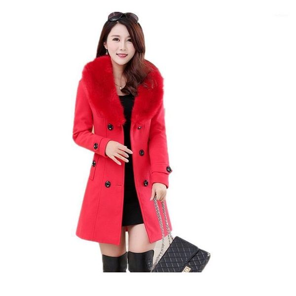 women's wool & blends autumn winter plus size woolen womens coat solid double breasted fur collar overcoat for women donsignet, Black
women's wool & blends autumn winter plus size woolen womens coat solid double breasted fur collar overcoat for women donsignet, Black