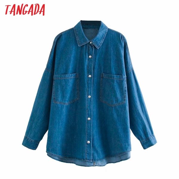 angada women blue oversized denim shirt turn down collar long sleeve chic female casual blusas 4m101 210416, White
angada women blue oversized denim shirt turn down collar long sleeve chic female casual blusas 4m101 210416, White