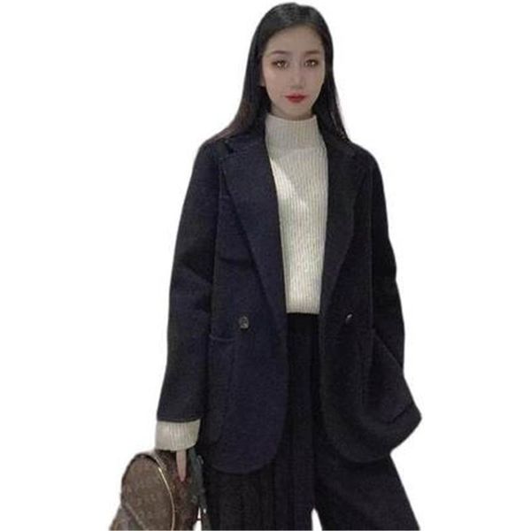 100% cashmere autumn winter women's wool coats double-sided female long loose quality lady blazers outerwear & blends, Black
100% cashmere autumn winter women's wool coats double-sided female long loose quality lady blazers outerwear & blends, Black