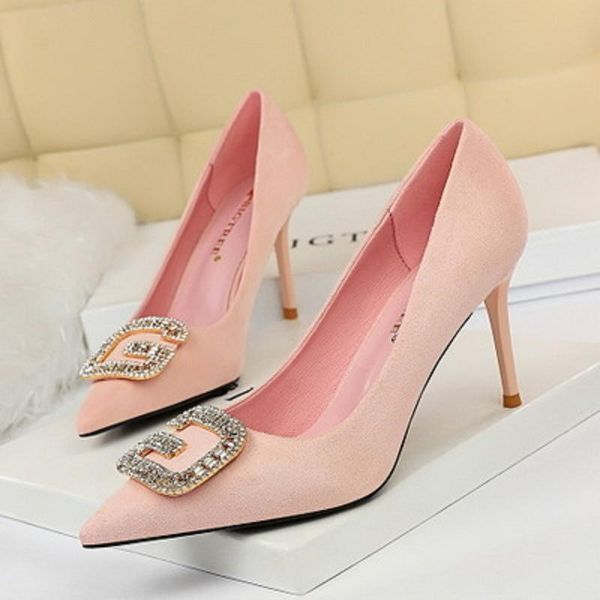 dress shoes spring and autumn women's casual high-heeled suede metal rhinestone buckle slim shallow pointy korean, Black
dress shoes spring and autumn women's casual high-heeled suede metal rhinestone buckle slim shallow pointy korean, Black