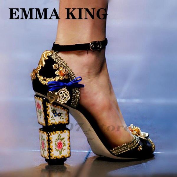 velvet women summer sandals round-toe golden floral embellished buckle strap open toe wedding shoes high heels woman pumps, Black
velvet women summer sandals round-toe golden floral embellished buckle strap open toe wedding shoes high heels woman pumps, Black