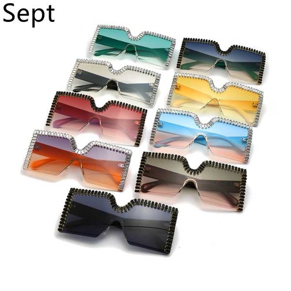 sunglasses sept oversized rimless square arrival fashion men women luxury crystal decoration gradient lens large glasses, White;black
sunglasses sept oversized rimless square arrival fashion men women luxury crystal decoration gradient lens large glasses, White;black