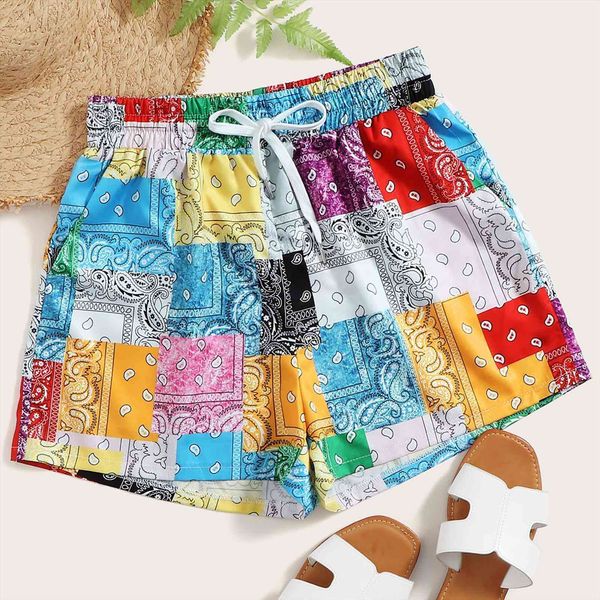 summer fashion high waist print womens short y2k casual workout running gym jogging loose, White;black
summer fashion high waist print womens short y2k casual workout running gym jogging loose, White;black