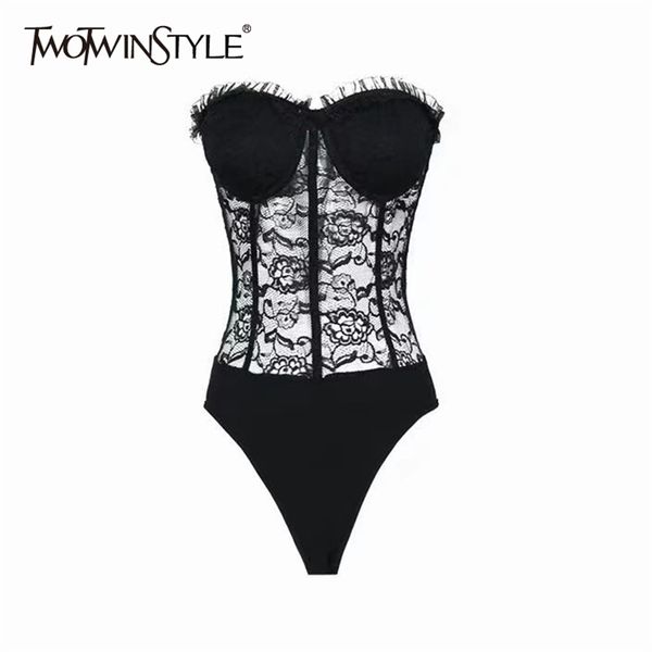 patchwork lace bodysuit for women strapless sleeveless high waist slim jumpsuits female fashion stylish 210521, Black;white
patchwork lace bodysuit for women strapless sleeveless high waist slim jumpsuits female fashion stylish 210521, Black;white