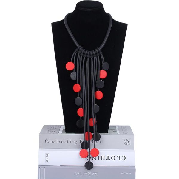 pendant necklaces yd&ydbz summer fashion red black wood gothic rubber necklace handmade tassel folk costume simple sweater chain jewelry gif, Silver
pendant necklaces yd&ydbz summer fashion red black wood gothic rubber necklace handmade tassel folk costume simple sweater chain jewelry gif, Silver