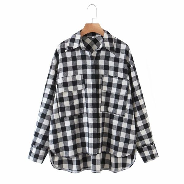 vintage woman oversized black plaid patchwork shirt spring fashion ladies soft basic shirts female chic loose blouses 210515, White
vintage woman oversized black plaid patchwork shirt spring fashion ladies soft basic shirts female chic loose blouses 210515, White