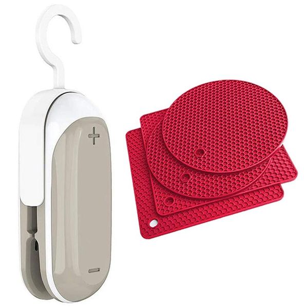 vacuum food sealing machine 1 pcs 2 in heat sealer and cutter portable bag & 4 silicone pot holders,for pan,tables,counter
vacuum food sealing machine 1 pcs 2 in heat sealer and cutter portable bag & 4 silicone pot holders,for pan,tables,counter