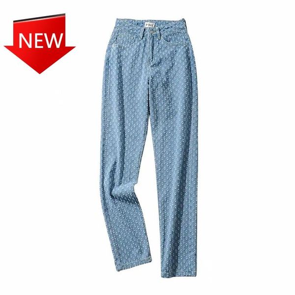 women's jeans foreign trade clothing spring slim-fitting slimming retro ripped hollow-out high waist slit straight mop pants, Blue
women's jeans foreign trade clothing spring slim-fitting slimming retro ripped hollow-out high waist slit straight mop pants, Blue