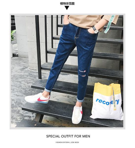 men denim jeans classic elastic hip hop zip button 2021 summer high street hole ripped pencil plus size men's, Blue
men denim jeans classic elastic hip hop zip button 2021 summer high street hole ripped pencil plus size men's, Blue
