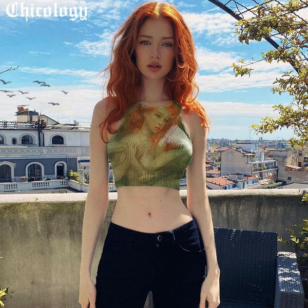 women's t-shirt chicology y2k gothic summer women oil painting girl print rib knit sleeveless crop tank fashion round neck street wear, White
women's t-shirt chicology y2k gothic summer women oil painting girl print rib knit sleeveless crop tank fashion round neck street wear, White