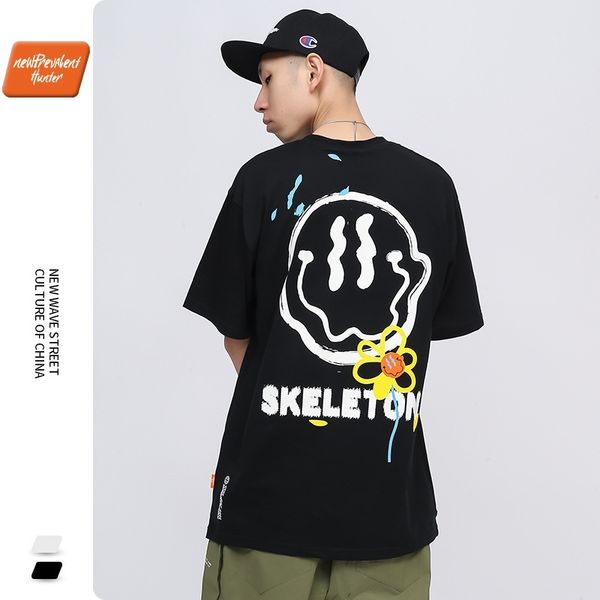 nph2021 spring and summer new guochao smiley face printed short sleeve t-shirt men's street hip hop fashion 5-sleeve lovers' wear, Black
nph2021 spring and summer new guochao smiley face printed short sleeve t-shirt men's street hip hop fashion 5-sleeve lovers' wear, Black