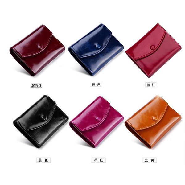 wallets ladies small wallet tri folding oil wax cute women, Red;black
wallets ladies small wallet tri folding oil wax cute women, Red;black
