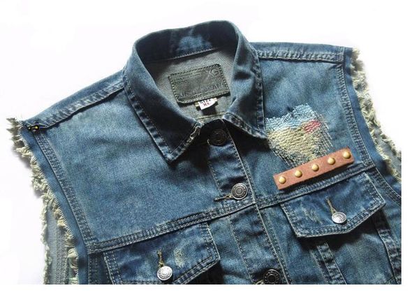 men's vests mens moto biker badges rivet embroidery star eagle patch motorcycle club denim vest distressed punk 5xl, Black;white
men's vests mens moto biker badges rivet embroidery star eagle patch motorcycle club denim vest distressed punk 5xl, Black;white